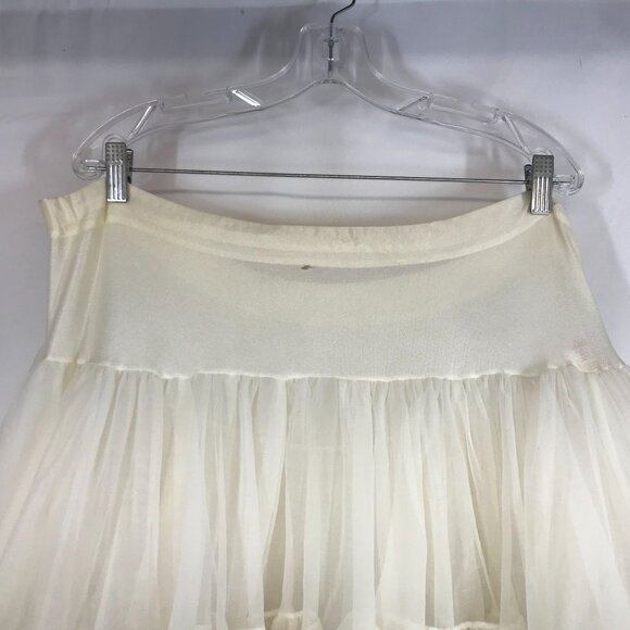 SAMS - WOMEN'S MEDIUM - WHITE 100% NYLON RUFFLE PETTICOAT FULL SKIRT - Picture 5 of 8